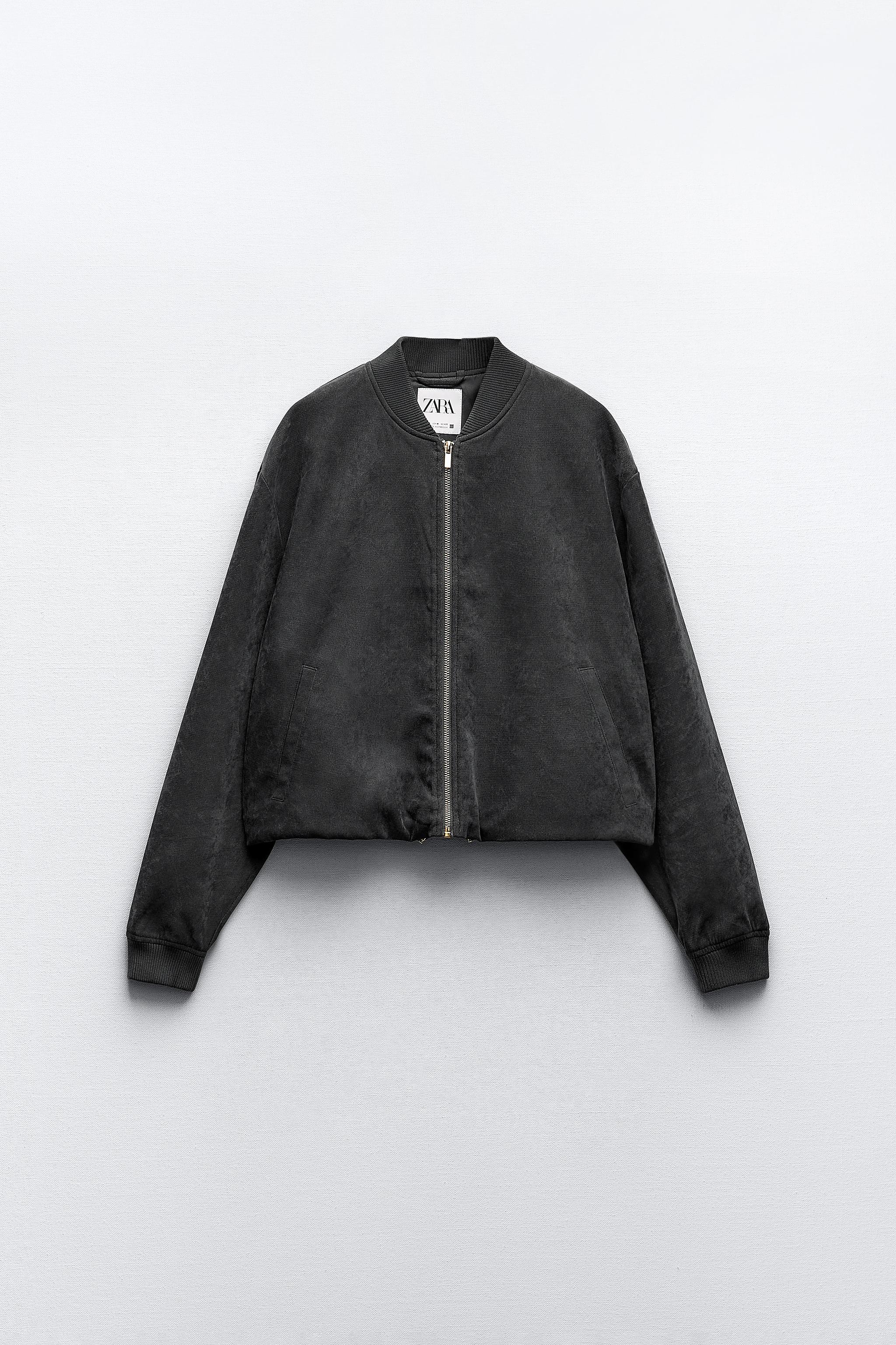 BOMBER JACKET WITH ADJUSTABLE HEM - Dark grey | ZARA United Kingdom