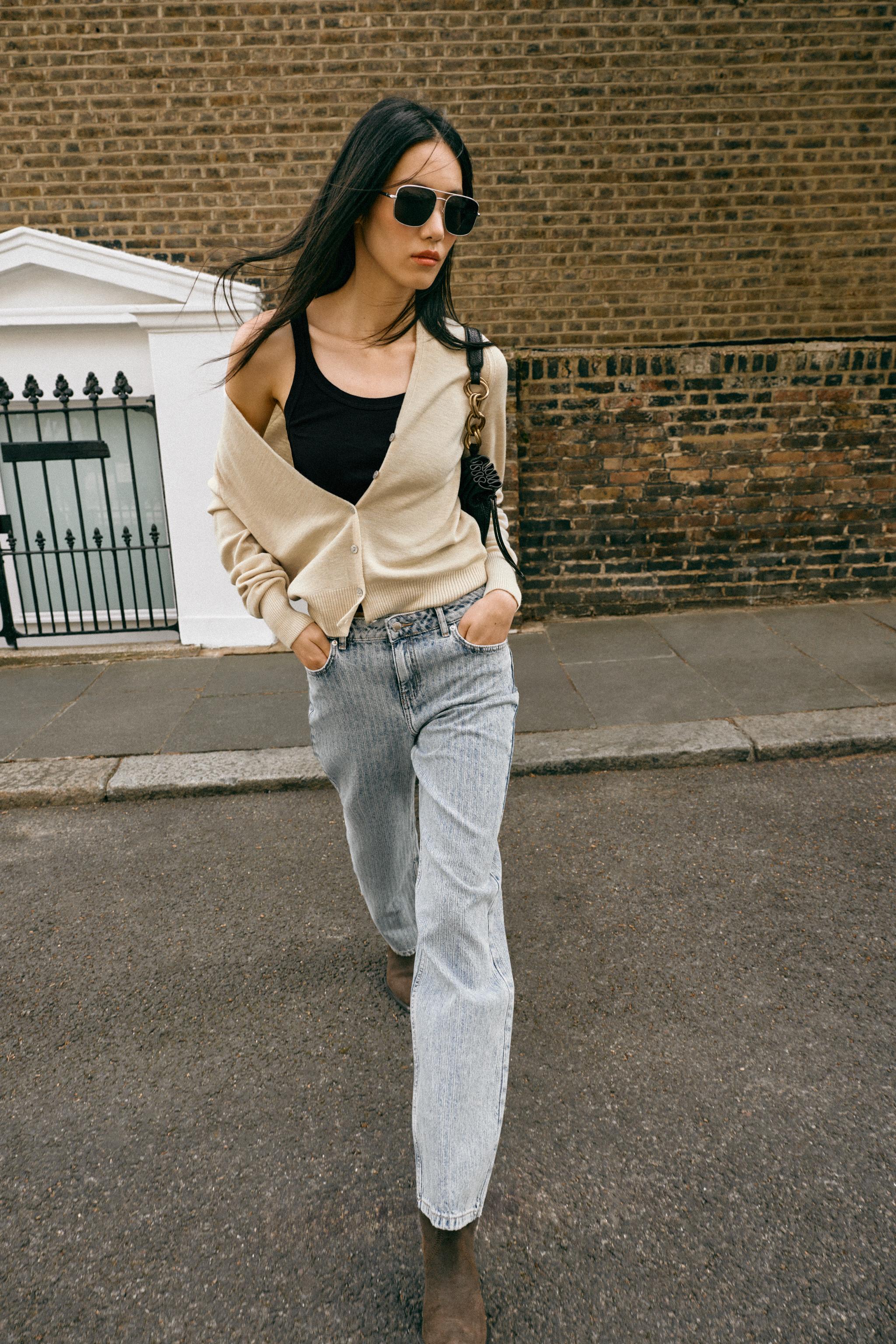 Zara Z1975 JAKARLI ORTA BEL STRAIGHT JEAN görsel 7