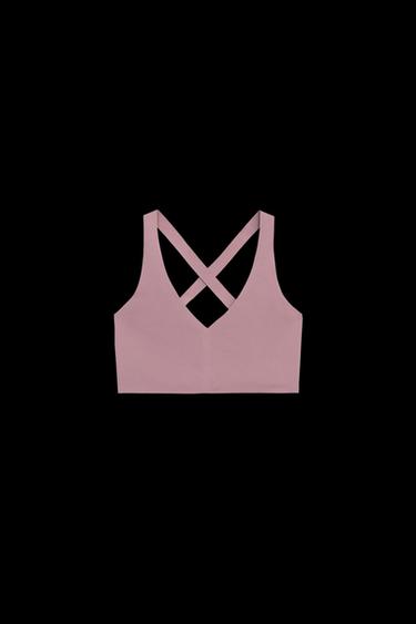 Zara SEAMLESS POLYAMIDE TOP - Mauve