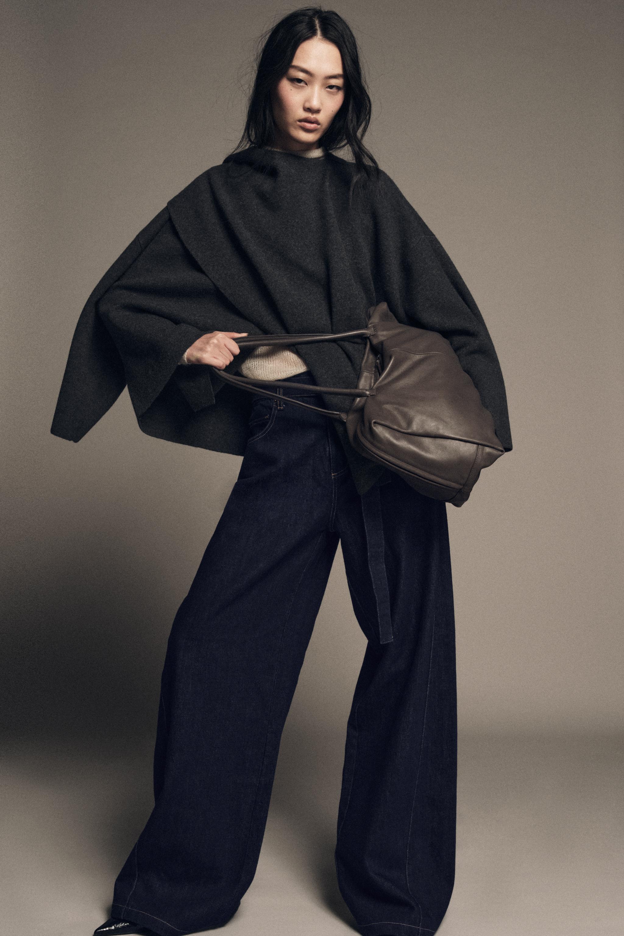 SHORT KNIT COAT WITH SCARF - Brown / Taupe | ZARA South Africa