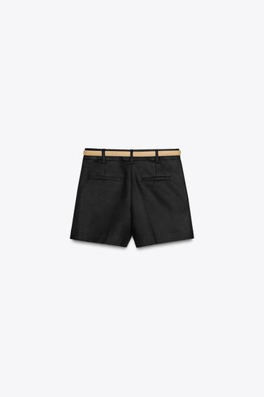 DARTED BERMUDA SHORTS WITH BELT - Black by Zara - Image 6