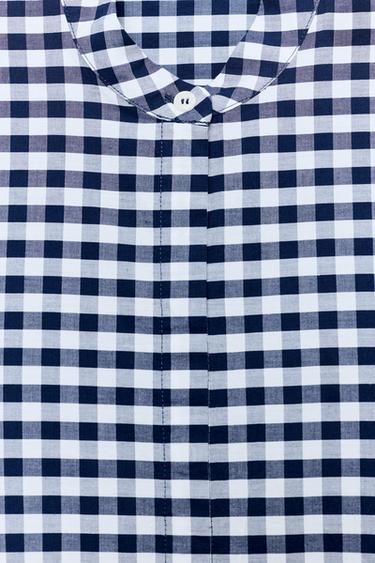 CHEMISE À CARREAUX VICHY ZW COLLECTION - Blanc / Bleu marine de Zara - Image 10