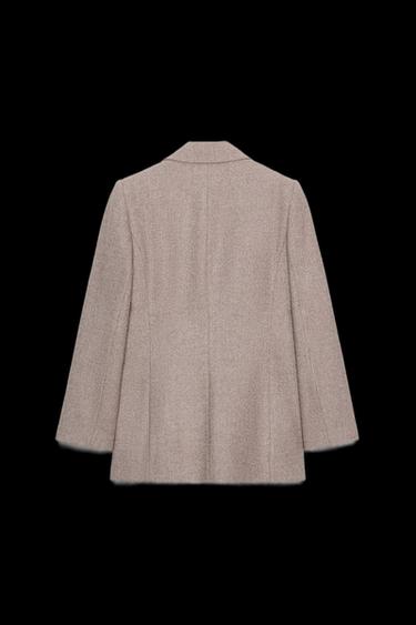 HERRINGBONE WOOL BLAZER - camel by Zara