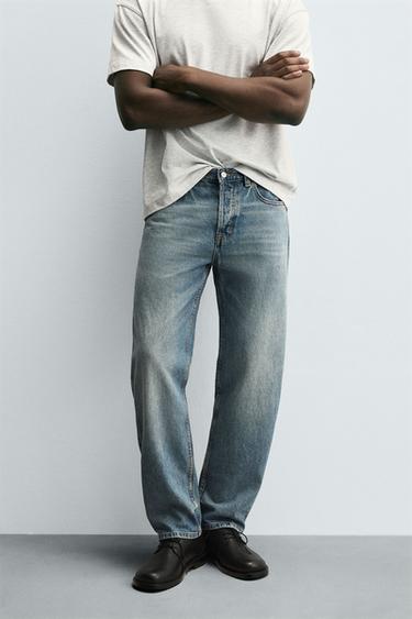 STRAIGHT FIT JEANS - Mid-blue by Zara