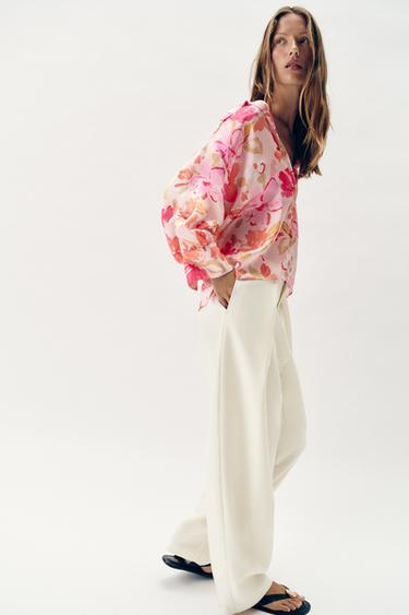 FLORAL PRINT SATIN SHIRT - Multicoloured by Zara - Image 6