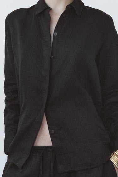 CAMISA 100% LINHO ZW COLLECTION - Castanho da Zara
