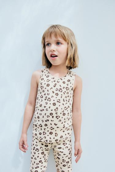 CAMISETA COM NERVURAS ANIMAL PRINT - Cru da Zara