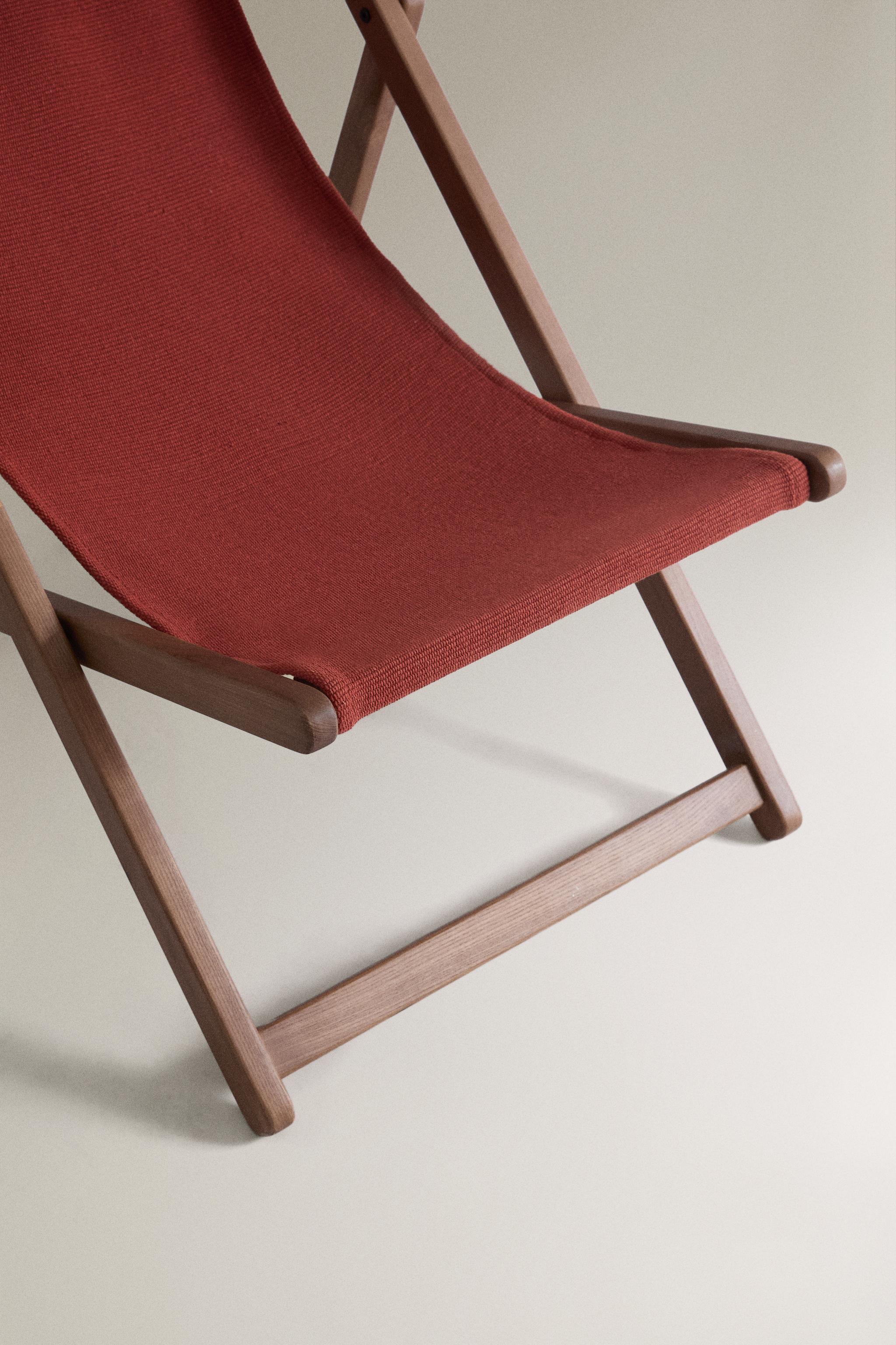 Zara WOOD AND COTTON FOLDING LOUNGER — фото 4