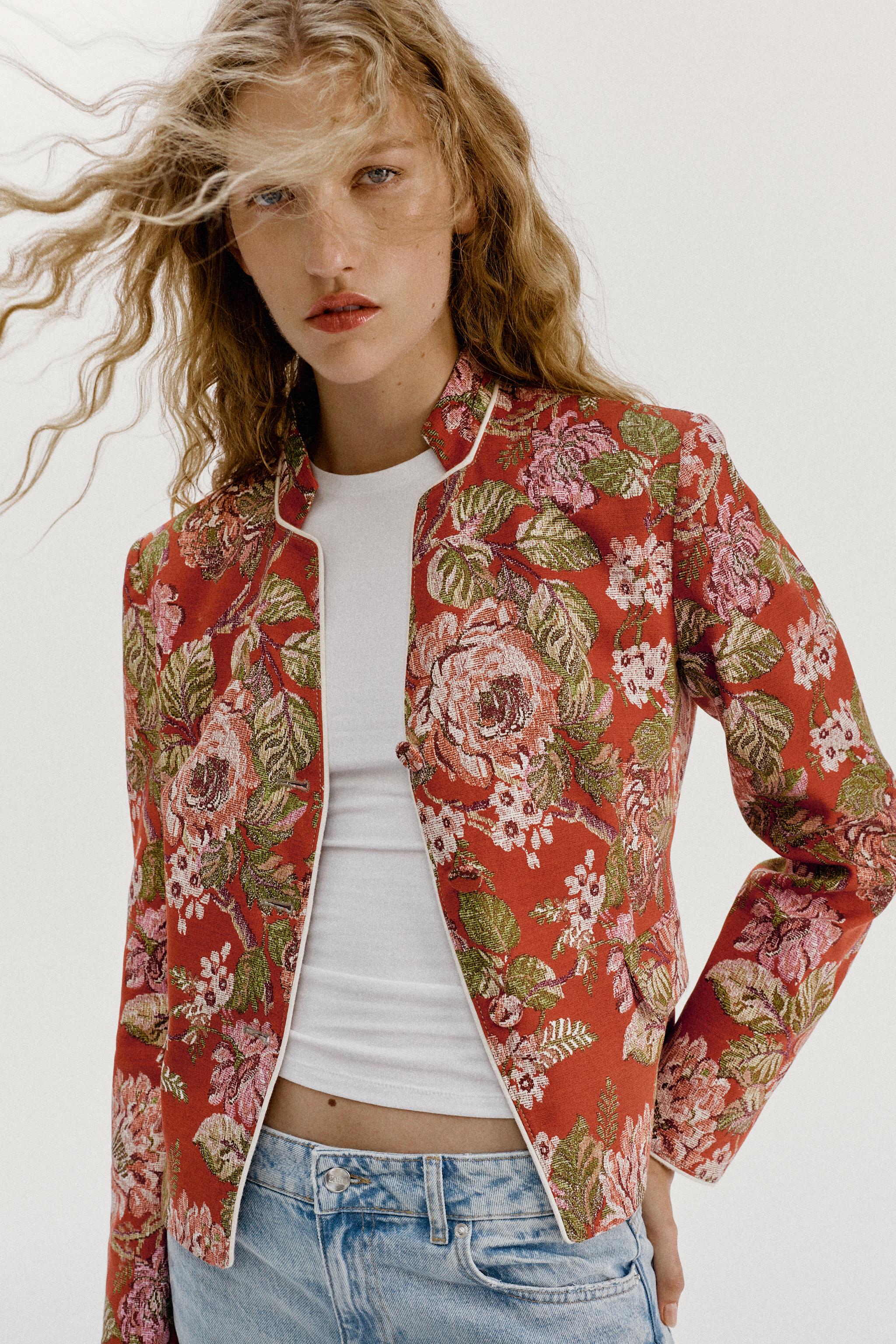 Женские пиджаки Zara FLORAL PRINT BLAZER — фото 3