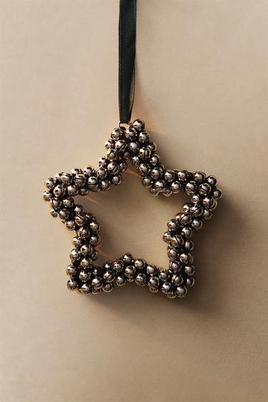 SLEIGH BELLS STAR CHRISTMAS DECORATION — Silver 1