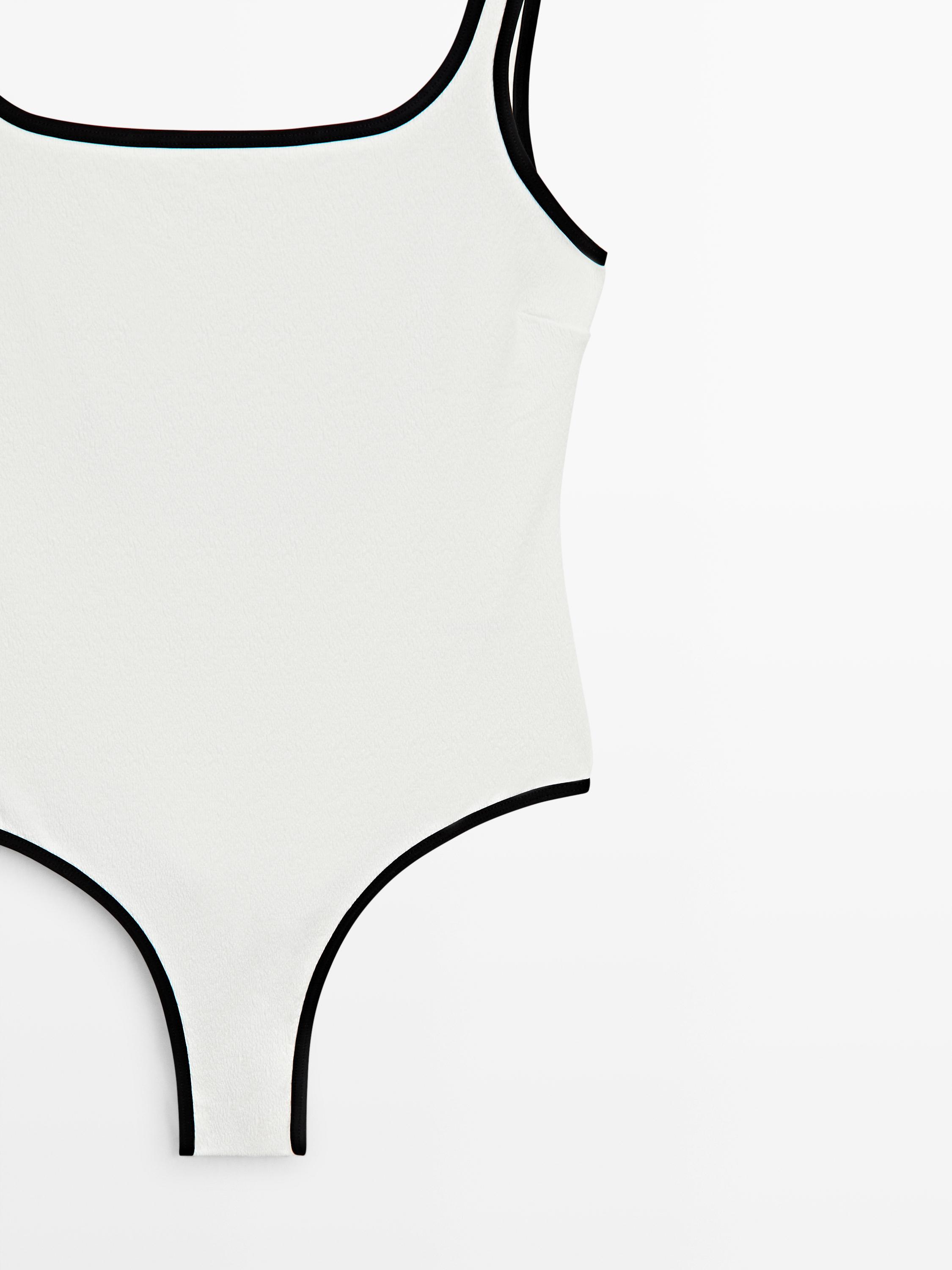 Maillot de bain texturé contrastant