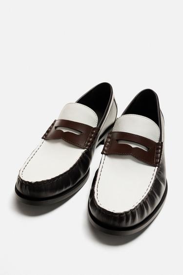 LEATHER PENNY LOAFERS - Multicoloured by Zara - Image 1