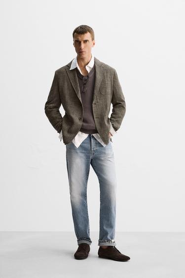 LIMITED EDITION RELAXED FIT VISCOSE-COTTON BLAZER - Dark tan by Zara - Image 0