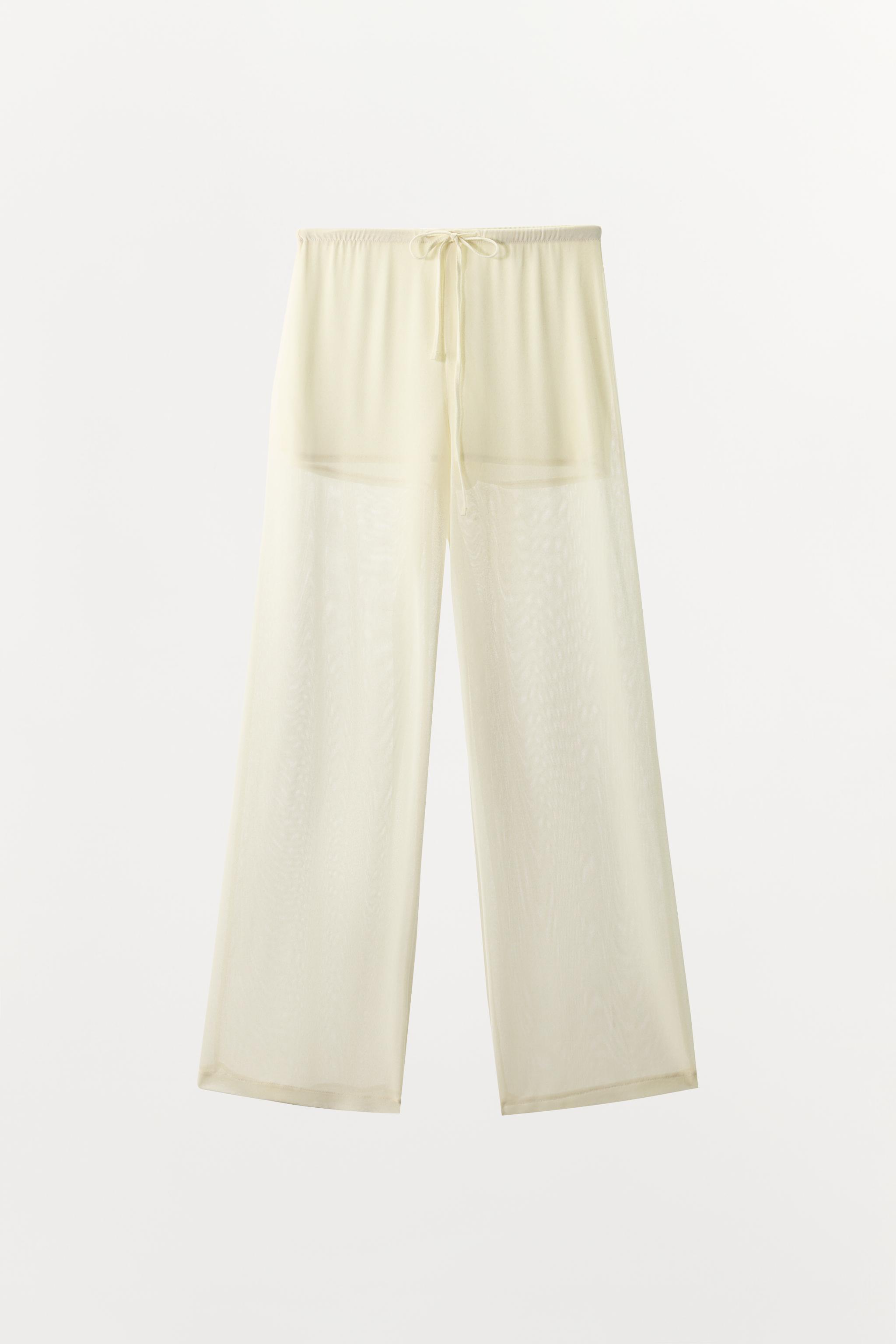 SEMI-SHEER FLOWY PANTS