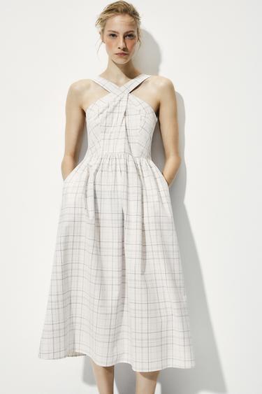 CHECK MIDI DRESS - Black / White by Zara