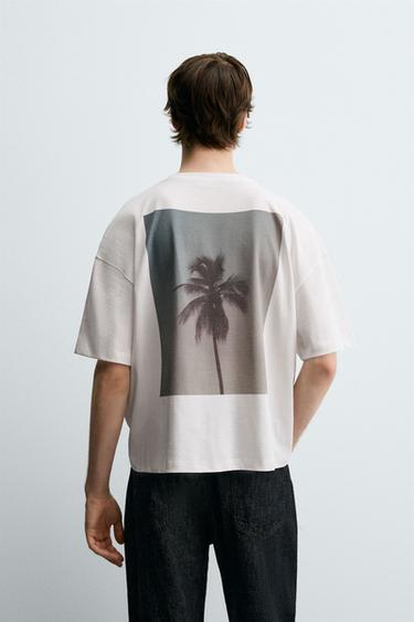 PALM TREE PRINT T-SHIRT - White by Zara