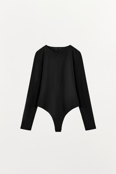 BODY AVEC POLIAMIDE ET ZIP - Noir de Zara - Image 5