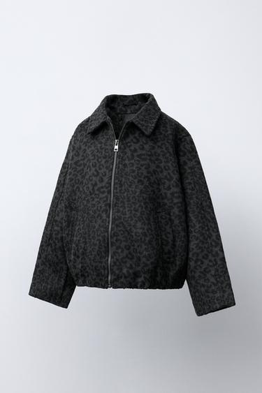 BLOUSON EN DRAP ANIMAL PRINT - Léopard / Gris de Zara - Image 1