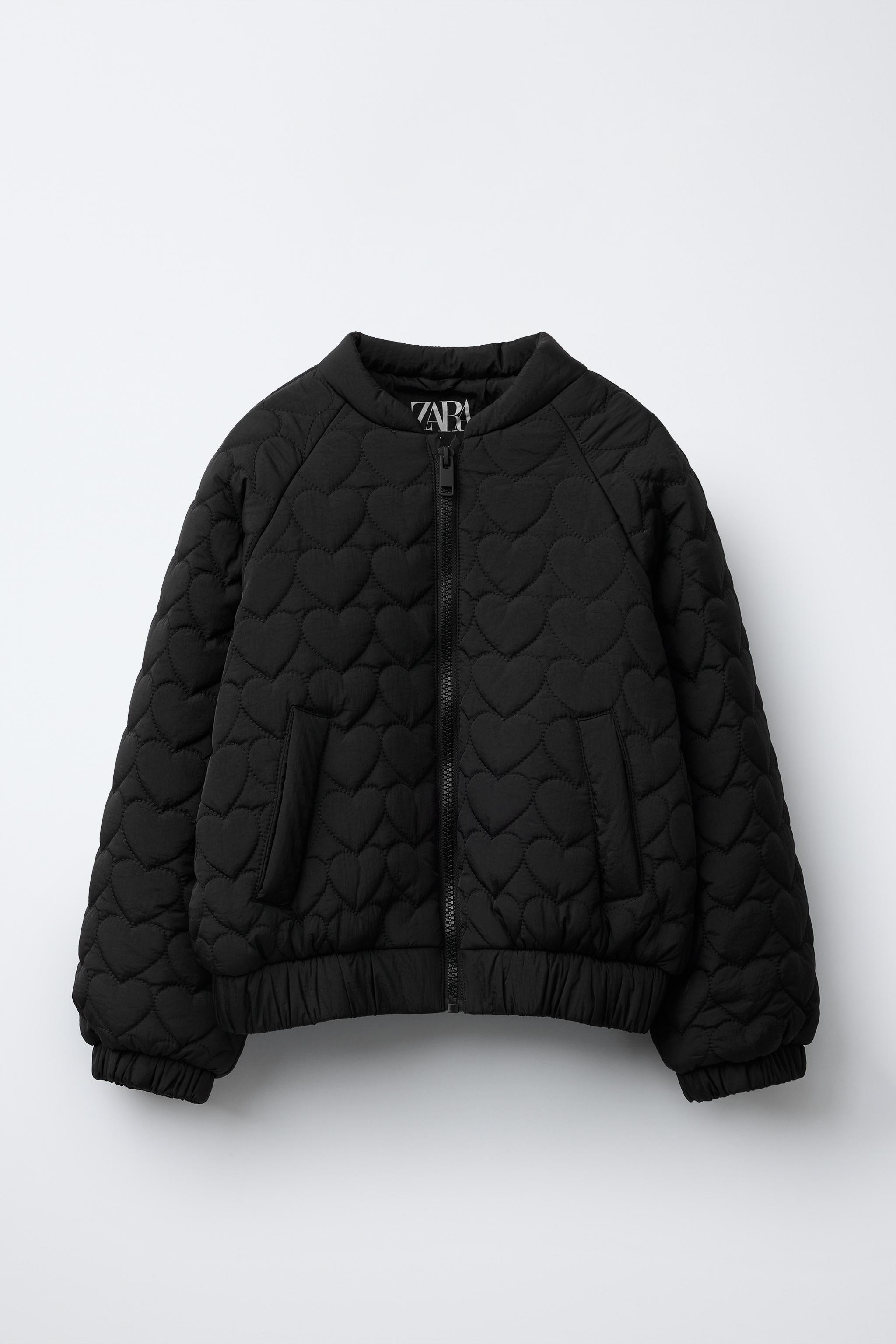 QUILTED BOMBER JACKET WITH HEARTS Black ZARA Singapore