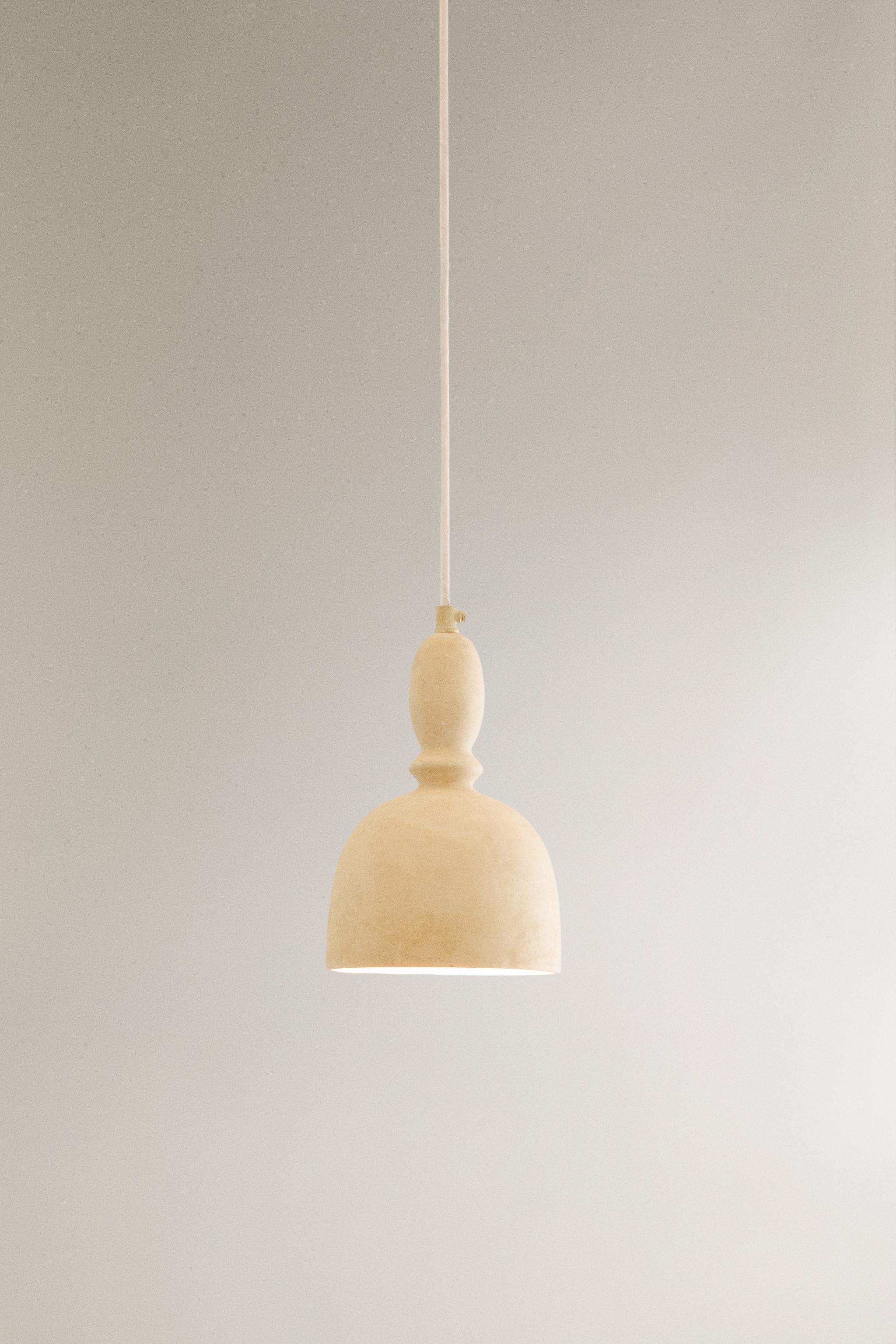 SMALL CERAMIC CEILING LAMP — Beige