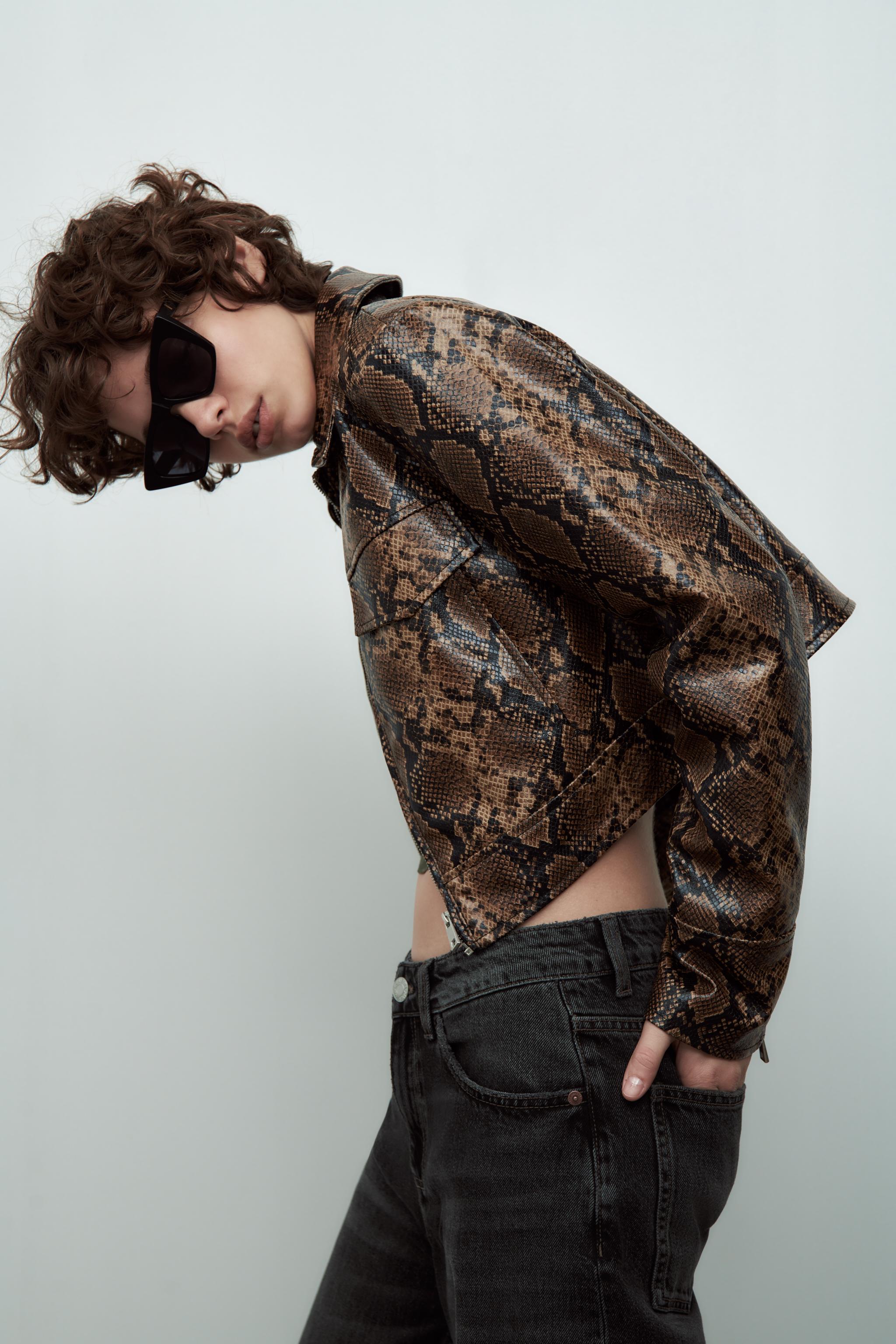 Snakeskin coat hot sale zara