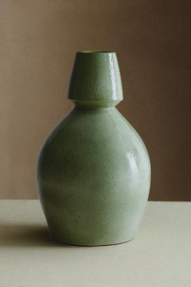 ENAMELLED TERRACOTTA VASE - Turquoise by Zara
