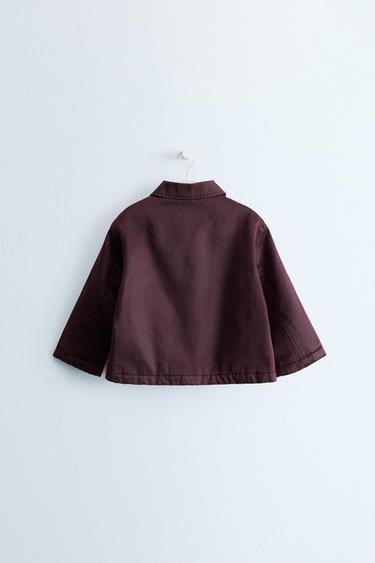 ZARA TIMELESS - BLOUSON À BRANDEBOURGS EFFET CIRÉ - Aubergine de Zara - Image 1