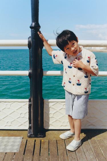 CROCHET BOAT KNIT SHIRT - Ecru by Zara