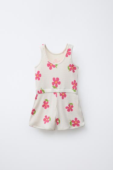 LOT DE DEUX COMBINAISONS COURTES EN MAILLE CÔTELÉE - Rose de Zara - Image 2