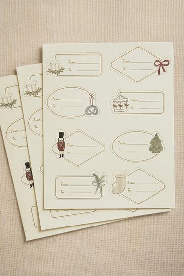 CHRISTMAS GIFT TAG STICKERS - Multicoloured by Zara - Image 5