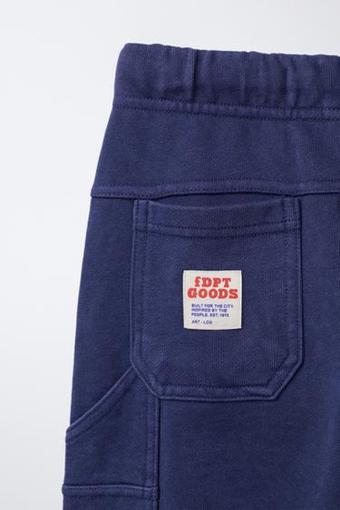 PANTALON EN MOLLETON CARPENTER - Bleu de Zara - Image 3