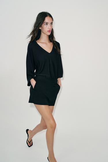 JUPE-PANTALON À POCHES - Noir de Zara - Image 2