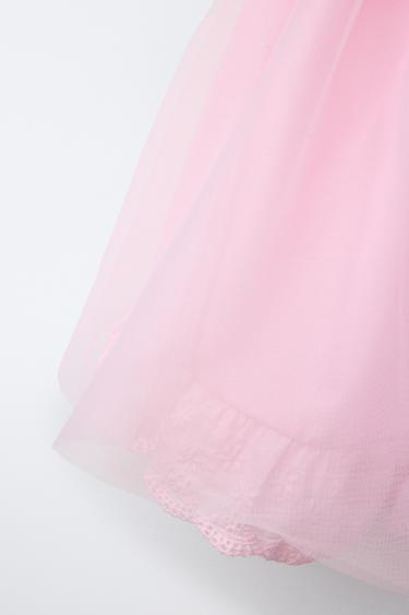 EMBROIDERED TULLE DOUBLE LAYER SKIRT - Pastel pink by Zara - Image 3