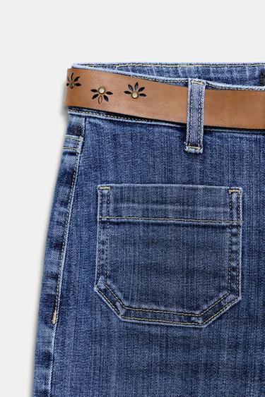 JEAN Z1975 ÉVASÉ TAILLE HAUTE CEINTURE - Bleu de Zara - Image 8