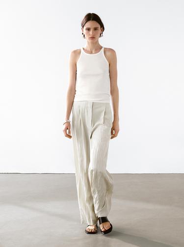 Zara Technical trousers with darts - Stone - Image 0