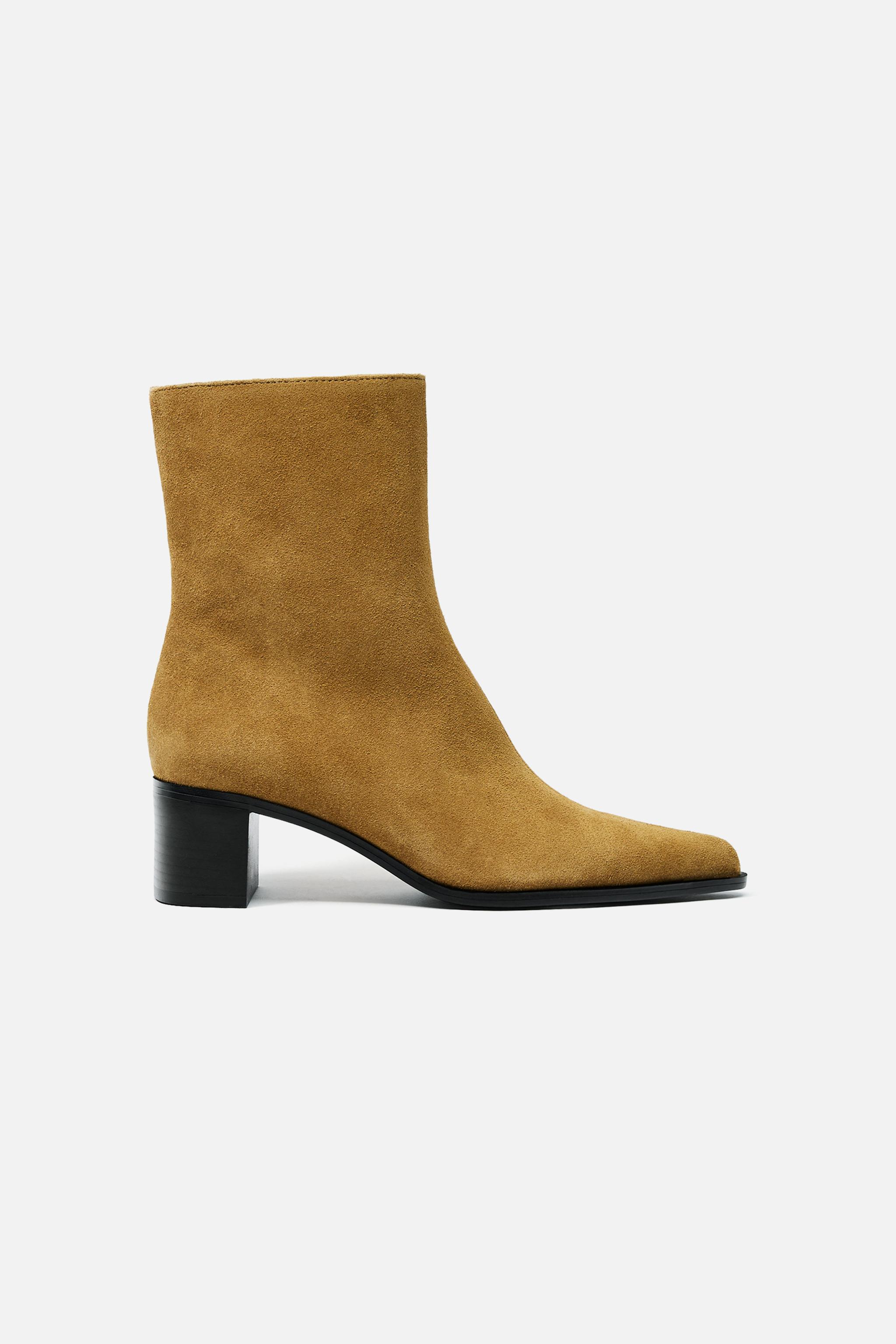 スプリットスエードショートブーツ - ブラウン | ZARA Japan / 日本