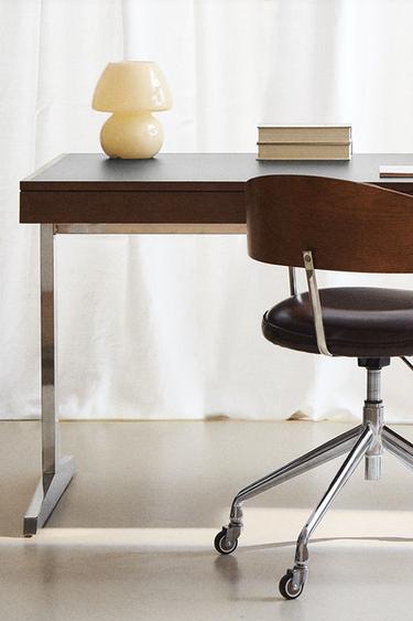 WOODEN DESK WITH METAL LEGS - Brown by Zara