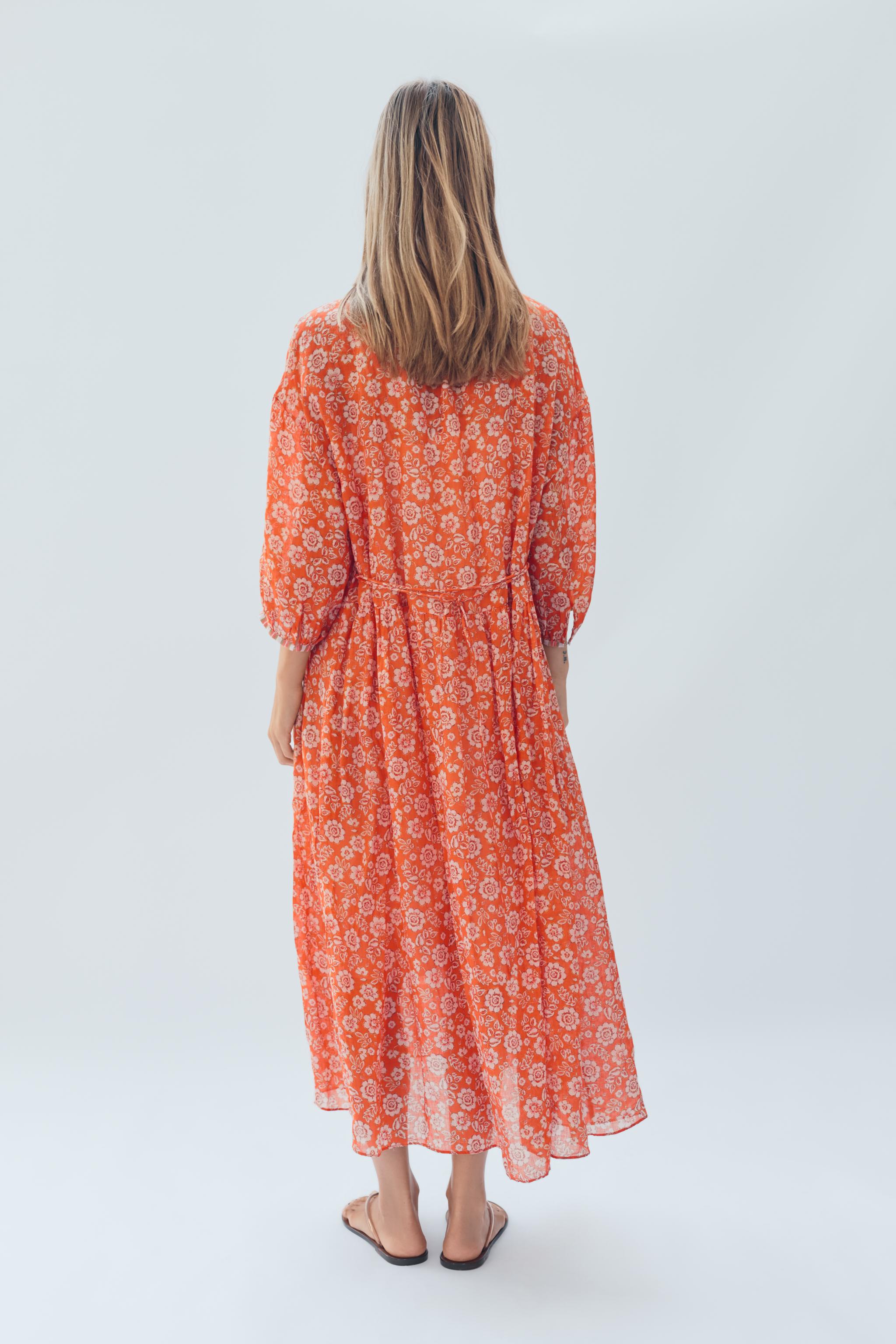 LIMITED EDITION RAMIE FLORAL KAFTAN DRESS