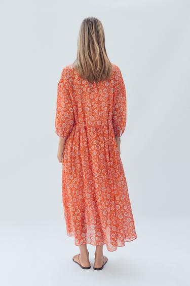 ROBE CAFTAN FLEURS RAMIE LIMITED EDITION - Imprimée de Zara - Image 2