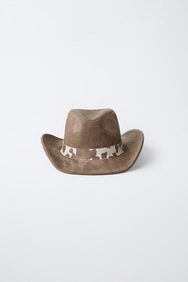 SOMBRERO COWBOY ESTAMPADO ANIMAL - Marrón de Zara