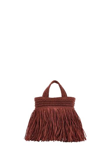 MINI BOLSO DE MANO FLECOS - Rojo Burdeos de Zara