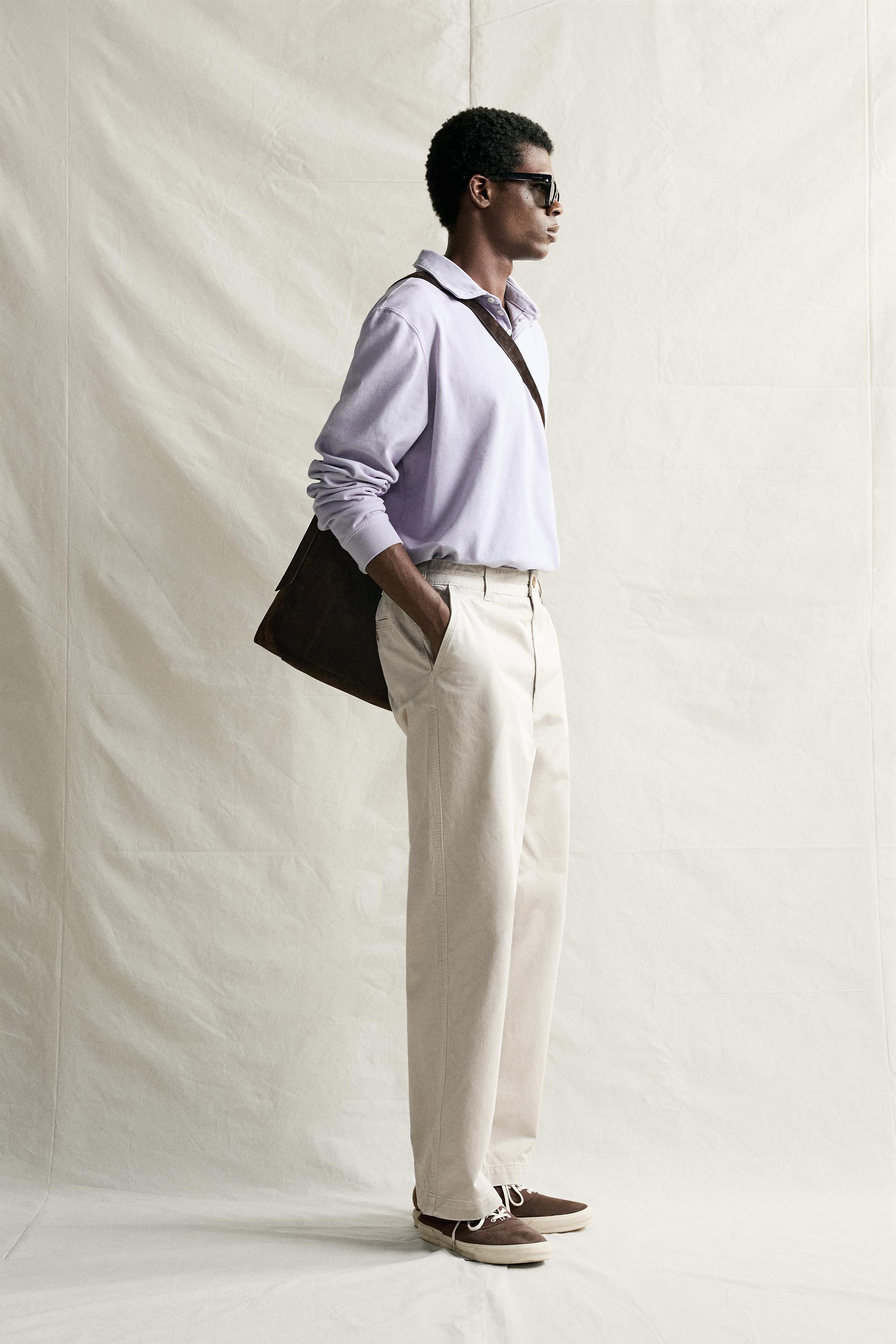 VINTAGE WASH EFFECT STRAIGHT FIT CHINO PANTS