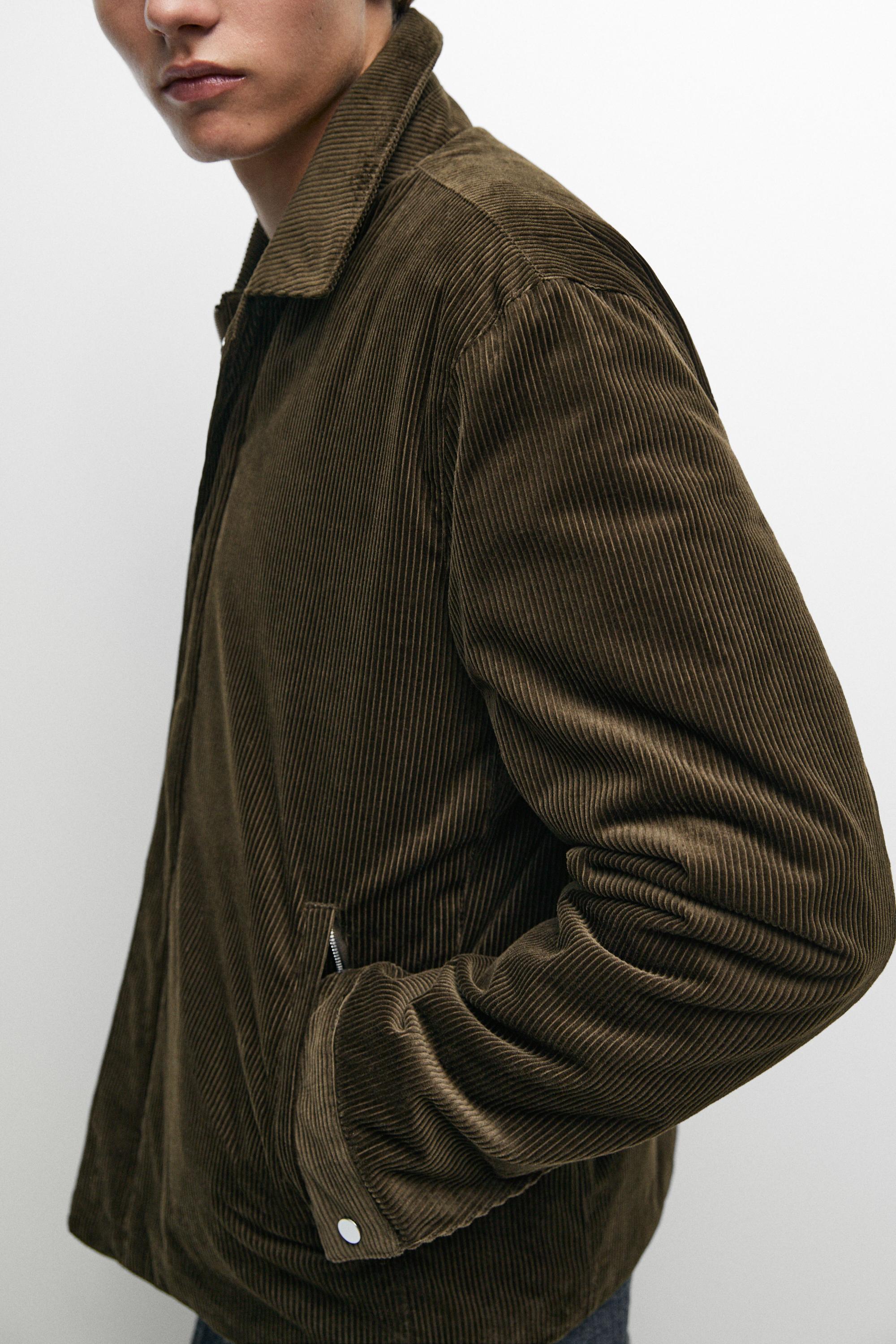 Corduroy jacket with placket detail