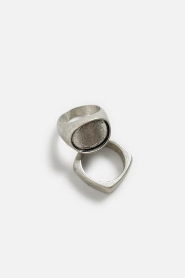 LOT DE 2 BAGUES COMBINÉES - Argent de Zara - Image 4