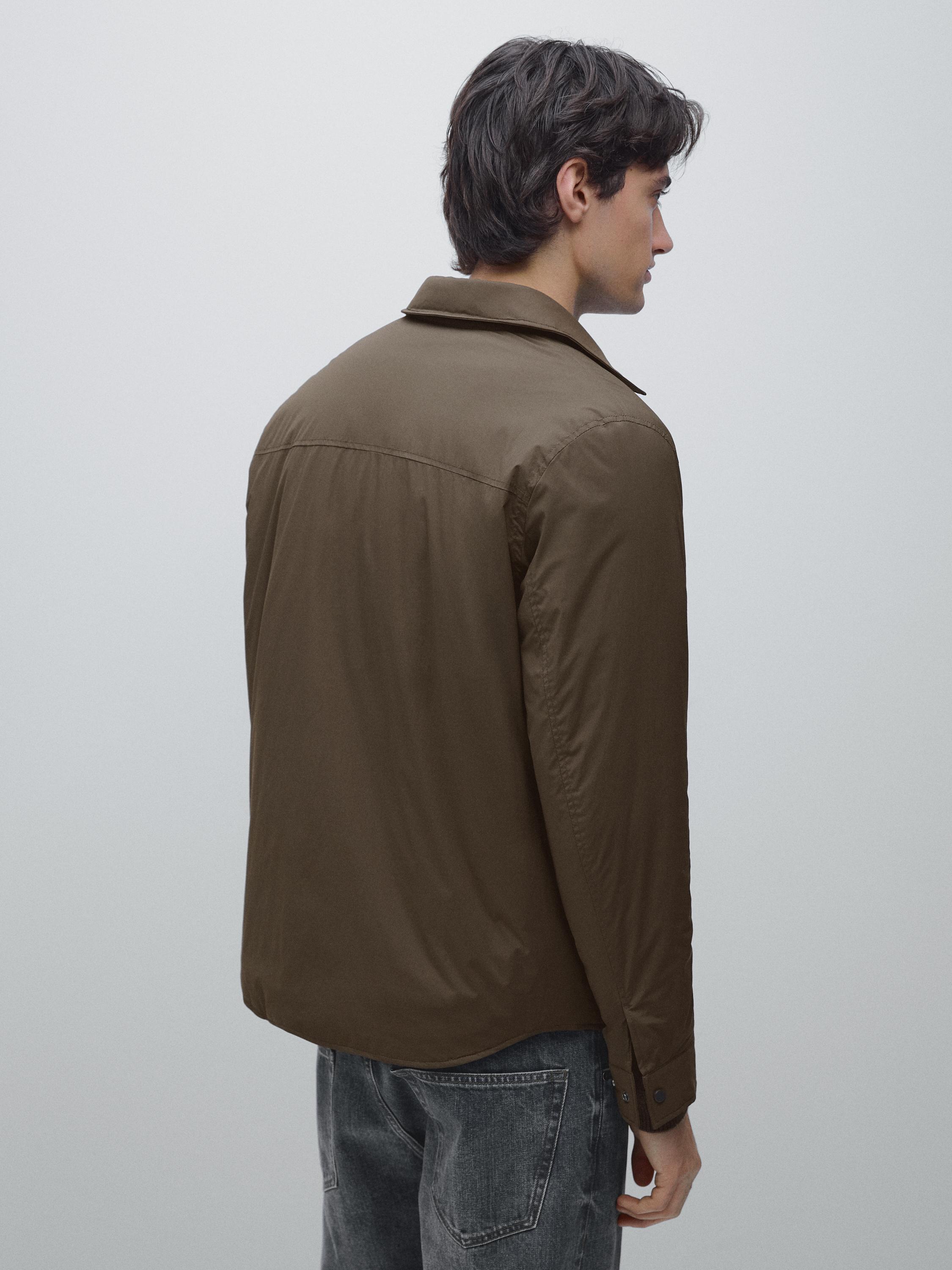 Lightweight water-repellent padded overshirt