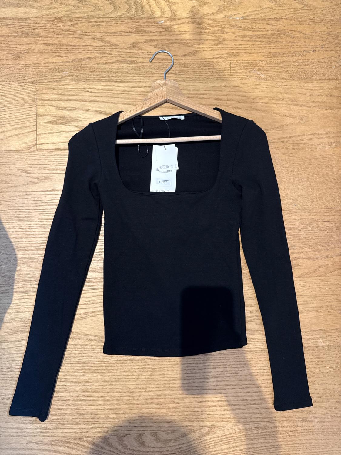 RIBBED T-SHIRT WITH SQUARE NECKLINE - Image 3