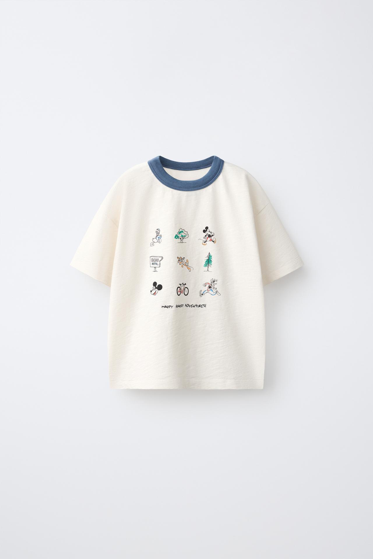 MICKEY MOUSE © DISNEY EMBROIDERED T-SHIRT — Ecru
