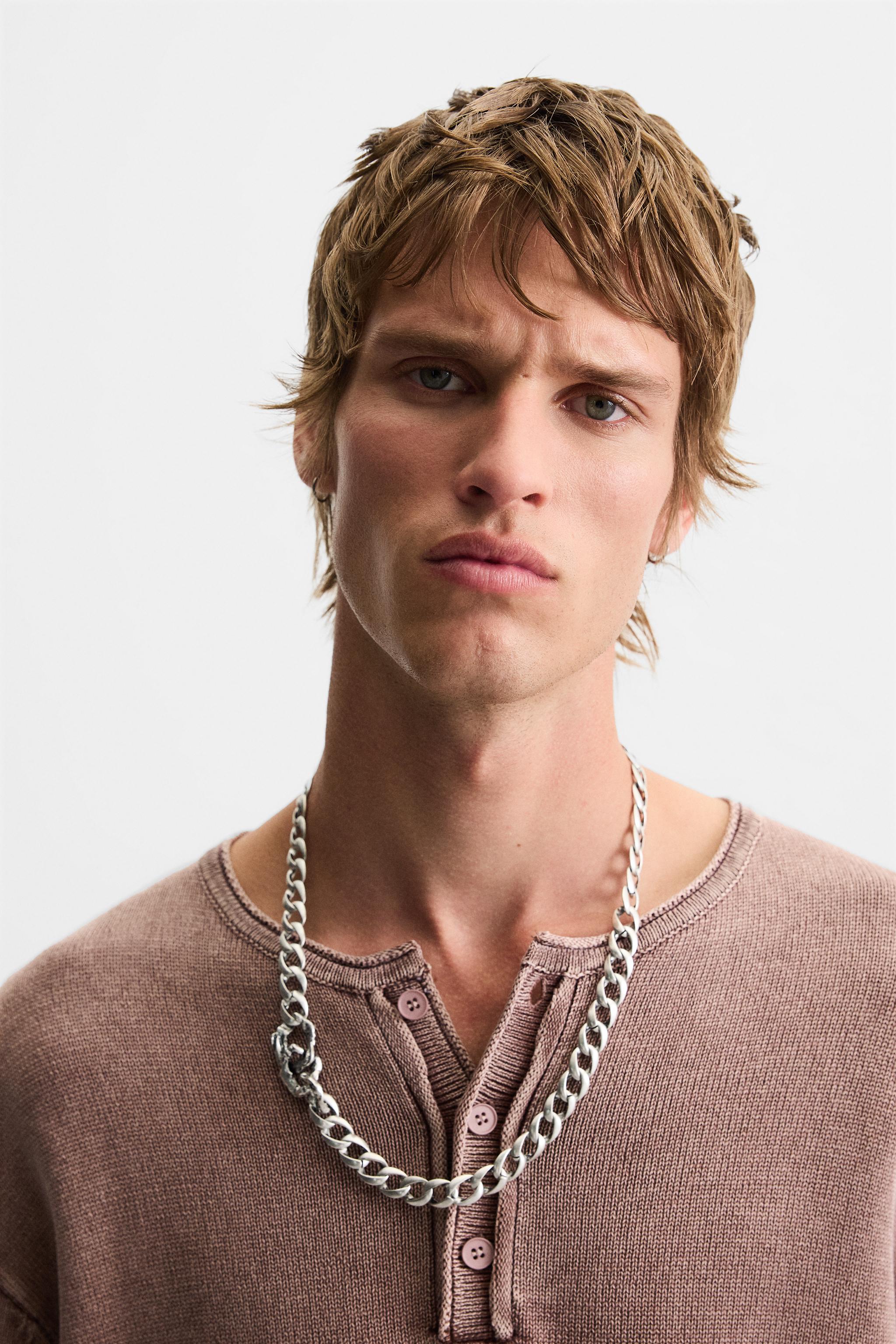 METAL LINK CHAIN NECKLACE - Silver | ZARA United States