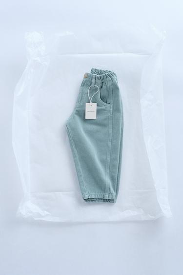Zara TIMELESZ - LINEN TWILL PANTS - Blue - Image 0