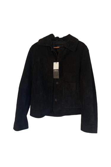VESTE BLOUSON EN CUIR DAIM
